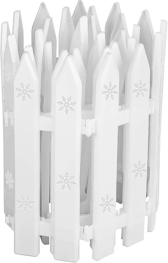 URATOT 20 Pieces Christmas Tree Thick White Plastic Picket Fence for Pets and Kids - Party, Garden, Home Decoration, 12 Inches