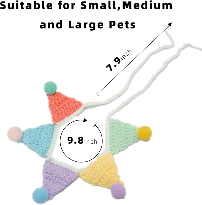 Cat Costume,Unicorn Dog Costume,Handmade Knitted Rainbow Dog Outfit,Cat Birthday Clothes,Pet Cloth for Cats and Small to Medium Dogs, Party, Holiday, Daily Wear & Photos
