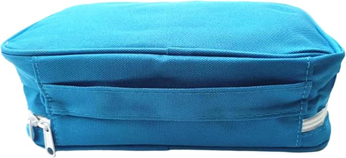 Red First Aid Bag Empty Travel Rescue Pouch First Responder Storage Medicine Emergency Bag for Car Home Office Kitchen Sport Outdoors (Blue with Handle)