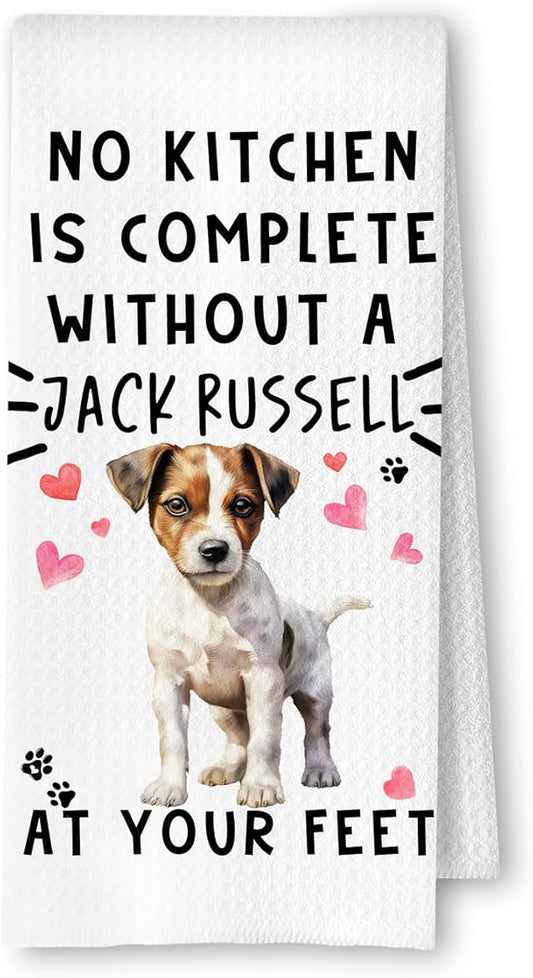 Jack Russell Funny Dog Kitchen Towels - A Kitchen is Not Complete Without A Jack Russell Waffle Weave Hand Towels for Bathroom for Home,Dog Lovers Gift,16×24 Inch