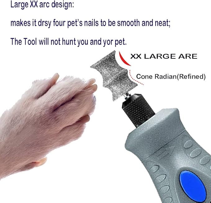 Diamond Dremel Dog Nail Grinder Bits for Rotary Tool-1/8'' Dremel Dog Nail Grinder Attachment-Pet Nail Grinder Bit Work for Animals Nail Care Large C 2P