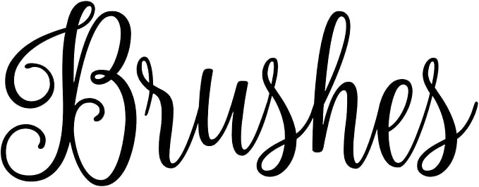 Brushes 5.25w x 2h Label | Bathroom Organization | Die Cut Vinyl Decal | Black Fancy Font (Sticker Only)