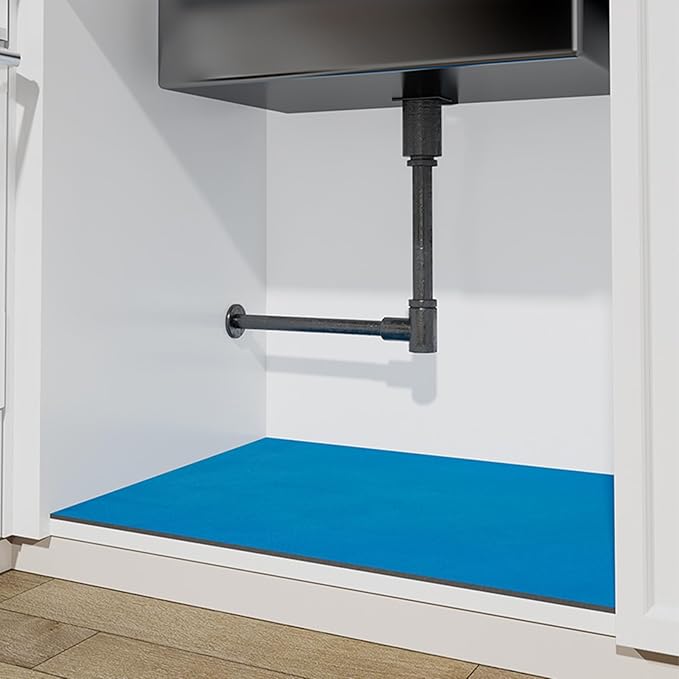 16'' X 20'' Under Sink Mat, Water Absorbent Kitchen Sink Mat,Drip Tray Pad for Cabinet (Navy, 16''x 20)