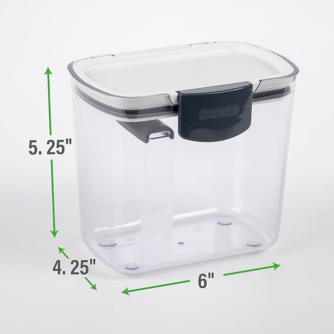 ProKeeper 1 Quart Airtight Powdered Sugar Storage Container – Grey, BPA-Free Plastic | Includes a Dusting and Measuring Spoon and Leveling Bar, Holds Up To 1lb Bag of Powdered Sugar, BPA-Free and Dishwasher Safe