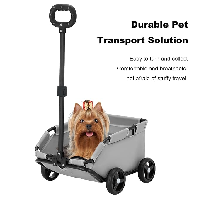 Folding Utility Cart,Small Cart 4 Wheels,Travel Shopping Walking Metal Cloth Safe Design Easy Clean Breathable Interior Compact Maneuverable Pull Rod Adjustable