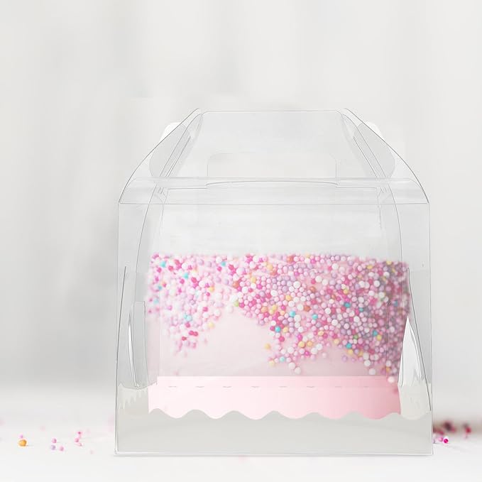 BESTOYARD 10pcs Portable Pet Cake Packing Box 4 Inch for Birthday Cakes and Cookies Protecting Desserts and Suitable for Wrapping Cookies