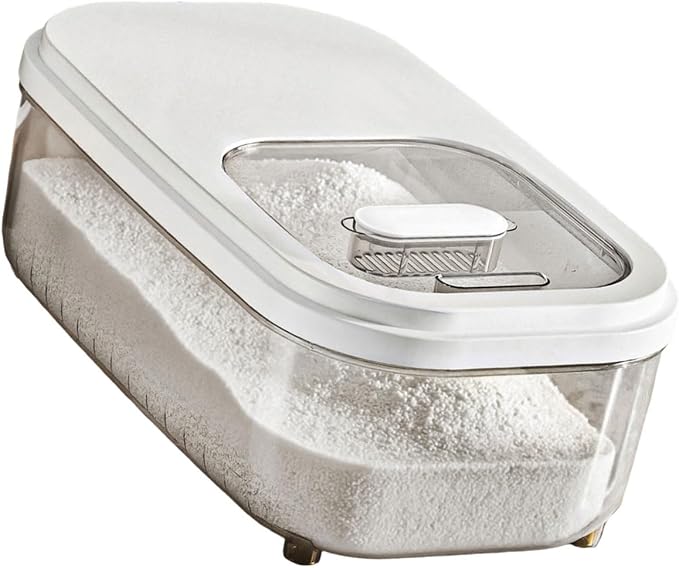 Kitchen Organiser with Sliding Cover Large Capacity Easy Designs Bin for Cereals and Pet Food Storage Slide Lid Rice Bucket