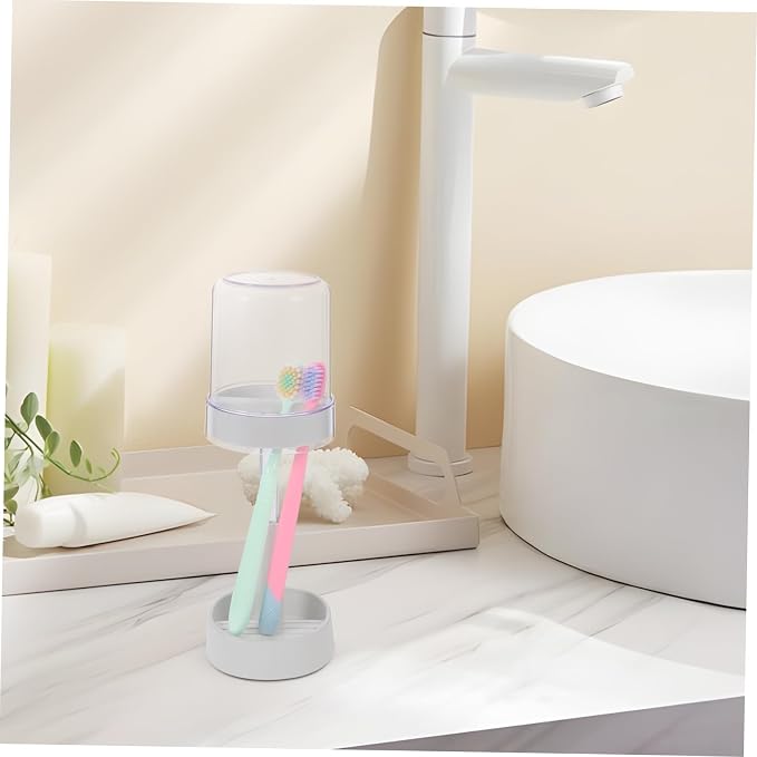 TIDTALEO Electric Toothbrush Holder with Slot Toothpaste Organizer Portable Bathroom Storage Rack for Electric Toothbrushes Cups for Stability Elegant Design for Boys and Girls Adults