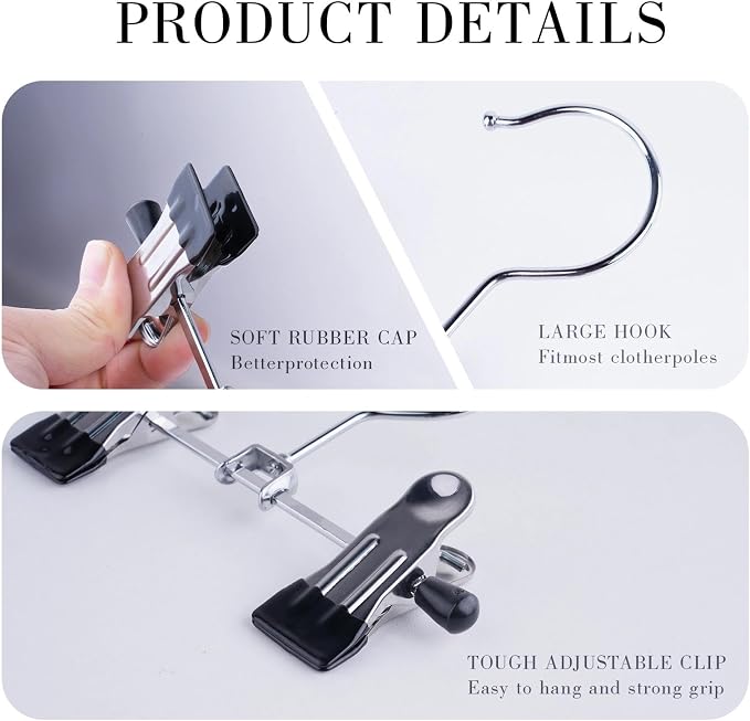 20pcs Adjustable Shoe Rack Pet Baby Pants Folder Multi Functional Travel Portable Hat 6" Heavy Duty Laundry Hooks Socks Holder Double Towels Bags Clothes Clip Boot Hanger Space Saving Home Organizer