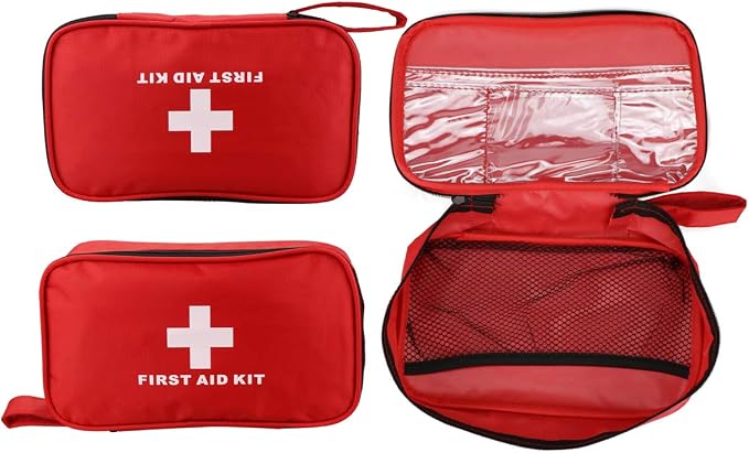 Compact First Aid Empty Pouch,Nylon Lightweight First Aid Bag for Emergency at Home, Office, Car, Outdoors, Boat, Camping, Hiking(Bag Only)