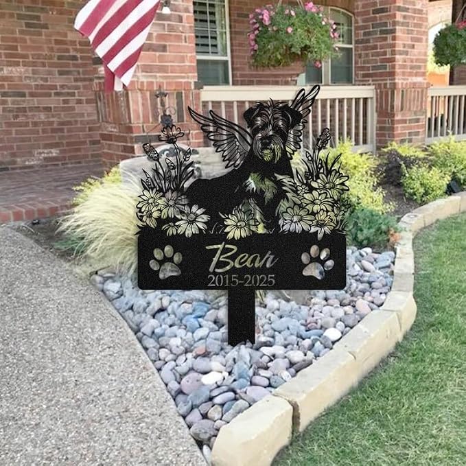 Personalized Airedale Terrier Garden Stake, Pet Loss Garden Tribute Gift | Pet Memorial Gifts for Dogs, Grave Marker, Grave Decorations for Cemetery, Dog Dad Gifts, Back Yard, Garden Decor