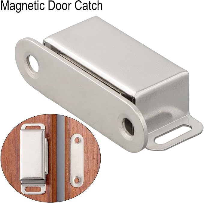 304 Stainless Steel Magnetic Cabinet Latch with 40kg Pull Force, Door Catch for Kitchen Bathroom and RV Use(S)