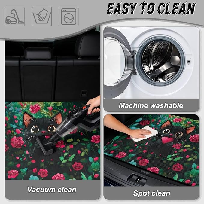 Heart Cat Car Trunk Mat 29" x 39"Inch Non Slip Rear Trunk Protection Cargo Liner Universal Vehicle Interior Accessories Fits for Most Car Models, Dustproof