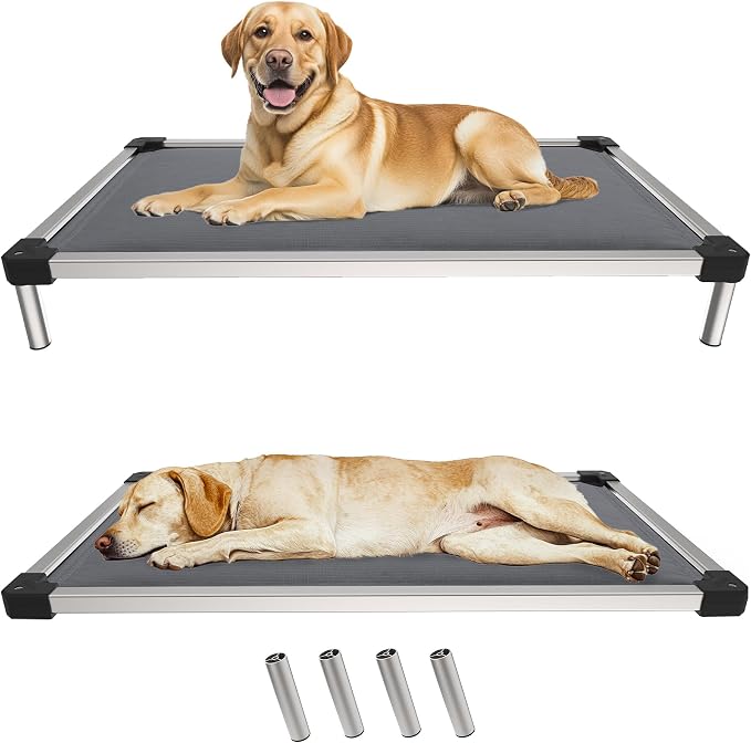 FXW TitanNest Padded Chew-Proof Elevated Dog Bed for Extra-Large Dogs | Easy to Clean, Pre-assembly Raised Cot, Indoor/Outdoor/Camping, 56 x 31 x 7.3in