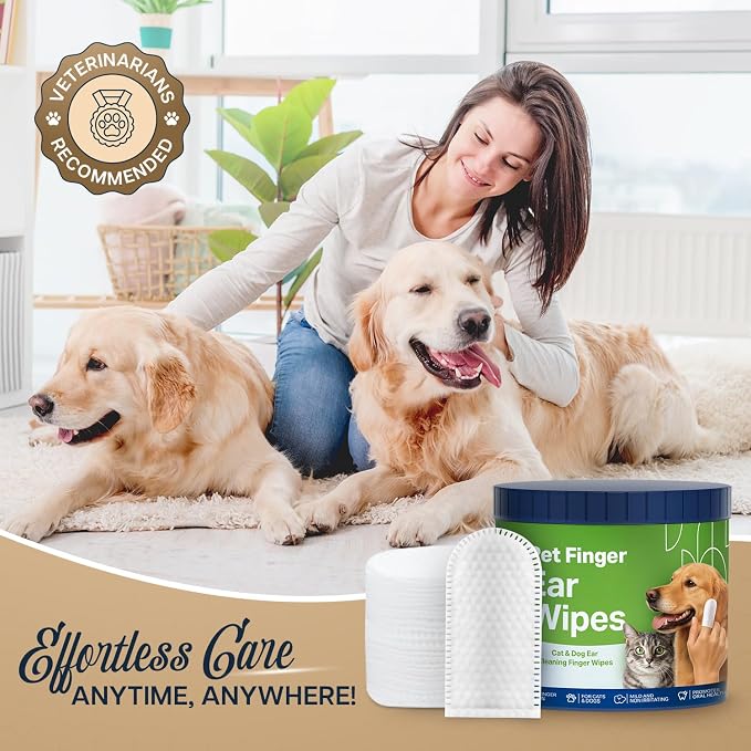 Dog Teeth Cleaning Wipes (100 Value Pack) Fresh Mint Cat & Dog Dental Wipes | Vet Formulated Pet Dental Wipes – Pet Teeth Cleaning Finger Wipes – Effective Teeth Cleaning, Plaque & Tartar Solution