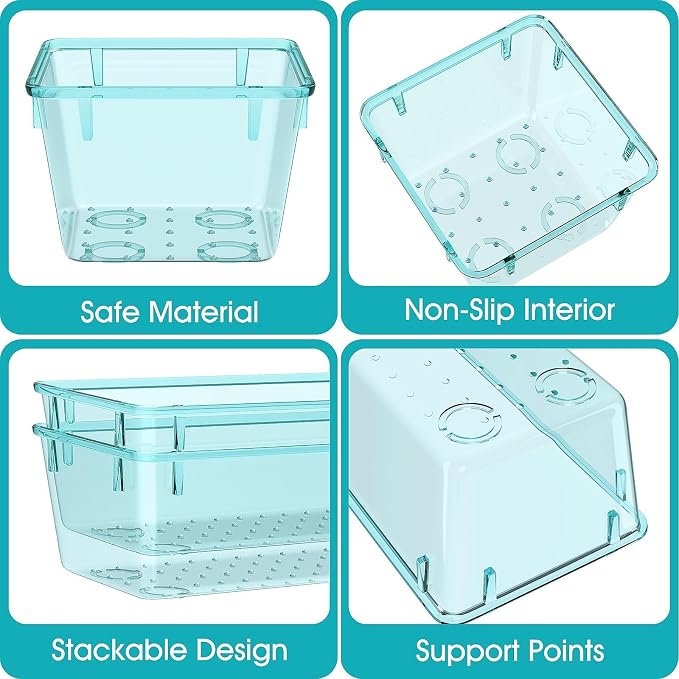 13 PCS Plastic Drawer Organizers Set, 4 Size Desk Drawer Organizer Trays | 4 Size Desk Drawer Organizer Trays for Makeup, Jewelry, Kitchen Utensils, Gadgets and Office