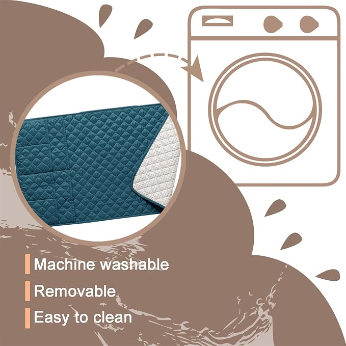 Water-Resistant Sofa Armrest and Headrest Covers with Side Pocket | Keep remotes close quilted polyester helps guard against wear, pet scratches, and kids' messes silicone backing adds grip