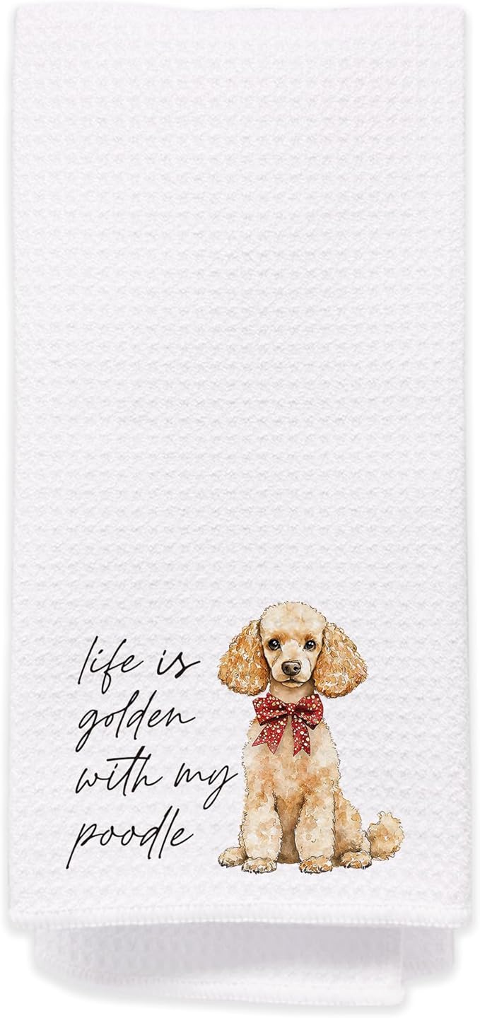 Goldendoodle Hand Towels for Bathroom - Golden Doodle Kitchen Dish Tea Towels, Goldendoodle Dog Mom Gifts for Women, Golden Doodle Gifts for Mothers Day/Christmas