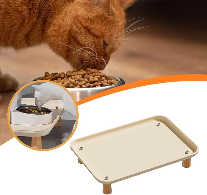Pet Feeder Stand Cat Water Bowl Dispenser Stand, Washable, Elevated Holder, Portable for Automatic Cats & Dogs Feeders Raised, White