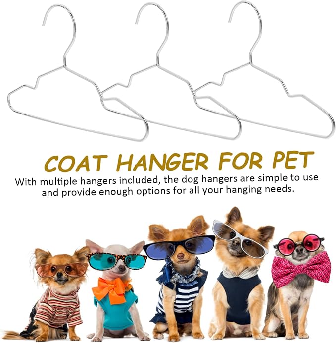 OUNONA 10pcs Pet Clothing Rack Steel Hangers for Dogs Cats Versatile Organizer for Pet Apparel Storage Stylish Finish Multifunctional Clothing Accessories