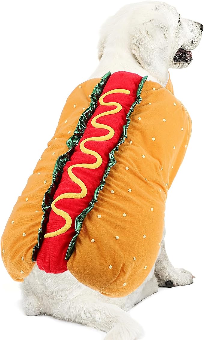 Artibetter Pet Costume Warm Clothes Polyester Orange Lightweight Easy to Wear for Dogs and Cats for Festival and Christmas Party Role Play