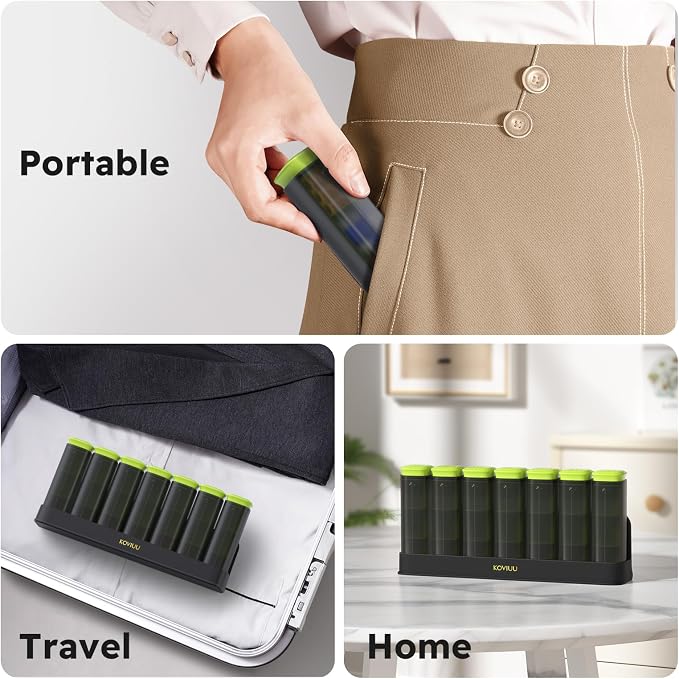 KOVIUU Weekly Pill Organizer 3X a Day, Large Daily 7-Day Pill Box, Green | Detachable Pill Case with 3 Compartments | Travel Pill Container Holder for Vitamins, Supplements, Medications | BPA-Free