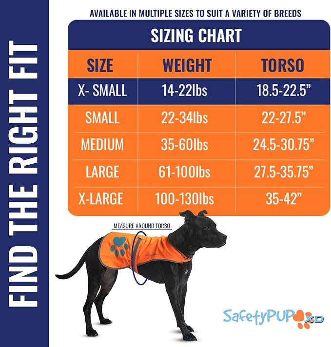 Blaze Orange Dog Vest. Reflective High Visibility in Hunting & Wooded Areas