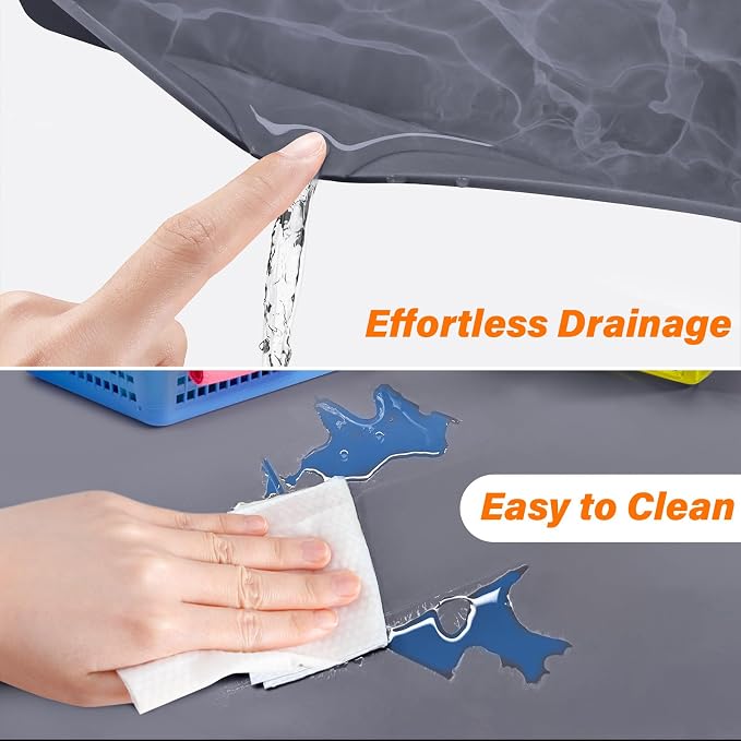 FLATO Waterproof Under Sink Mat, 40" x 22", Beige | Shelf Liner for Kitchen and Bathroom, Cabinet Protector, Organizers and Storage, Flexible Silicone Drip Tray