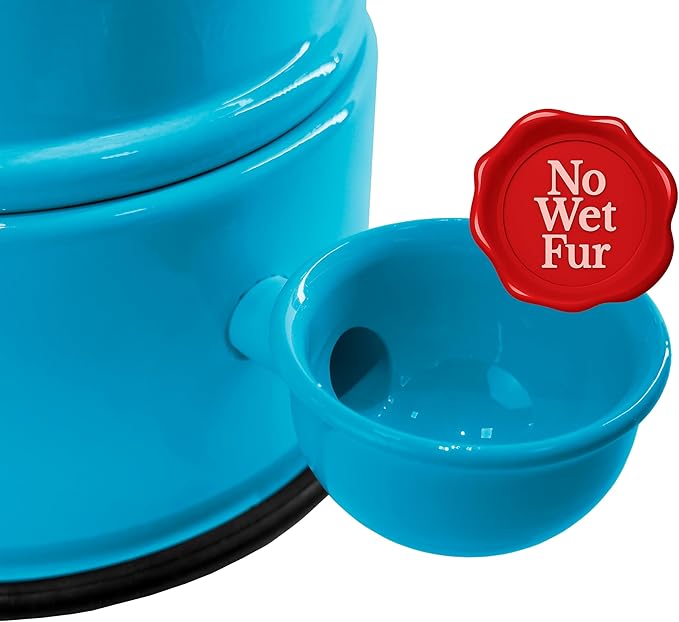 Pet Water Dispenser for Dogs and Cats, 47.3 oz – Gravity-Fed Aluminum Water Bowl, Prevents Wet Fur, Provides Continuous Fresh Water, Electrostatic Coated Finish, Vida Mansa (Light Blue)