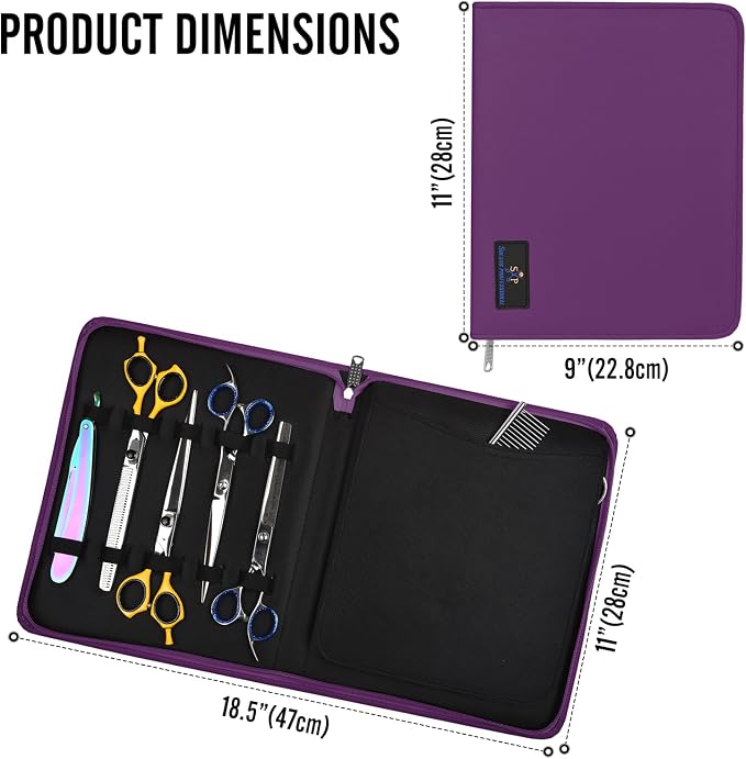 Case Holds 10 Grooming or Beauty Shears (PURPLE)