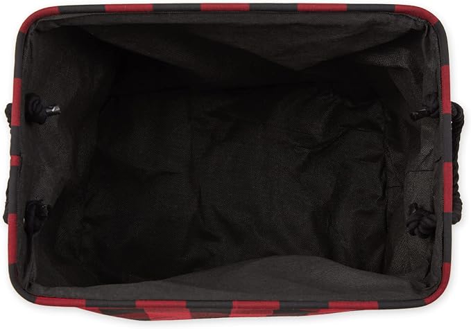 DII Buffalo Check Storage Bin, Large Rectangle, 17.5x12x15, Red & Black