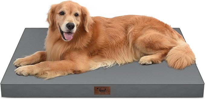 Waterproof Orthopedic Outdoor Dog Bed XL for Extra Large Dogs | Egg Crate Foam for Joint Support, TPU Waterproof Layer, Machine Washable 1680D Oxford Cover, 44 x 32 Inch, Up to 90 lbs