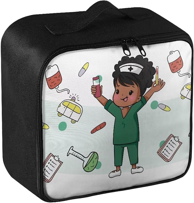 Nurse First Aid Bag Empty Small Cute Boy Pattern Medical Kit Bag Empty Travel Medicine Bag Medical Supplies Organizer Bag Portable Kit for Traveling Car Camping Student Dorm