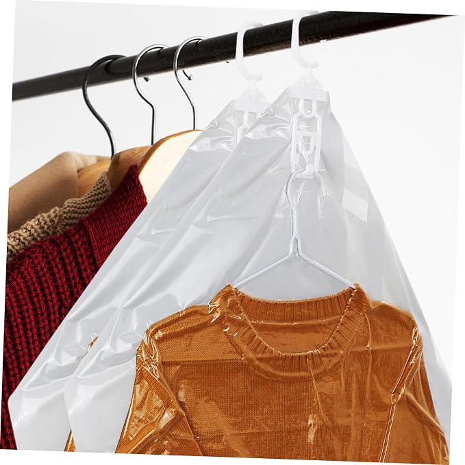 Ipetboom 4 Pcs Heavy Duty Vacuum Storage Bags Hanging Storage Bag for Clothing for Coats Jackets