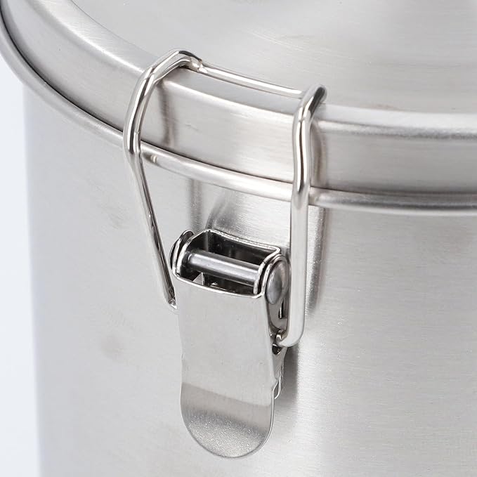 Airtight Small Pet Food Storage Container, Stainless Steel 1400ML | No Spill Freshness Seal Design, Cat Dog Treat Jars Feeding Supplies, Kitchen Pantry Arrangement, Dry Kibble Organization