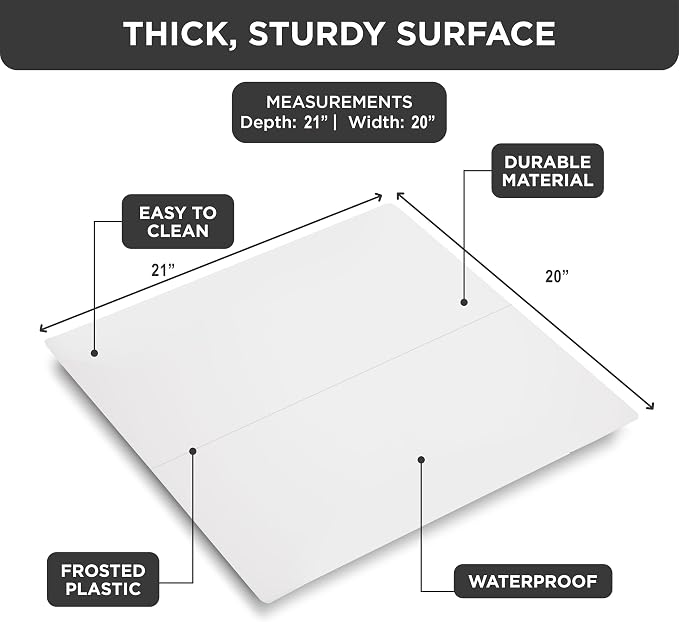 HOLDN’ STORAGE Hard Plastic Shelf Liner, 21" W x 20" L | Durable Plastic Shelf Liner Creates A Flat Surface For Cans, Bottles, Cookware, And Cabinet Essentials