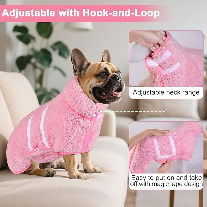 Dog Bathrobe Super Absorbent Dog Towels Large Quick Drying Robes for After Bath Soft Adjustable Warm Keeping Dogs Towel(S-XXL)