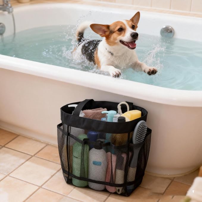 2 Pcs Dog Grooming Bag,Dog Travel Bag for Supplies,Pet Bathing Storage Tote for Cat Supply Organizer,Grooming Tools Kit Accessories