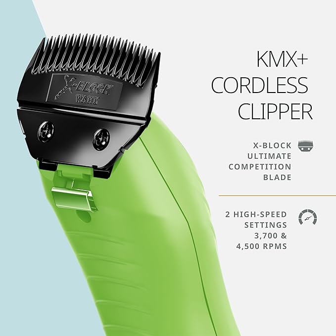 Wahl Pro Animal KMX+ Cord/Cordless Clipper - Competition Series Animal Grooming Clipper for Animal Fitting & Show Prep - Comes with Large Charging Cord and Quick Charge Capability