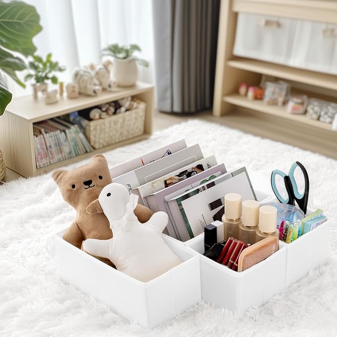 Drawer Organizer Clothes, 14 Pack Dresser Organizer for Baby Clothes, Underwear, Sock- Foldable Closet Organization and Storage Dividers Bins for Nursery, Bedroom and Dorm (White)