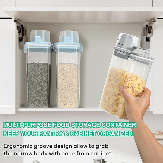 TBMax Rice Storage container 4 Lbs, Small Rice Dispenser with Measuring Cup, Cereal Containers Flour Bin, Kitchen Food Storage Container and Pantry Organizers, Pet Dog Cat Food Dispenser