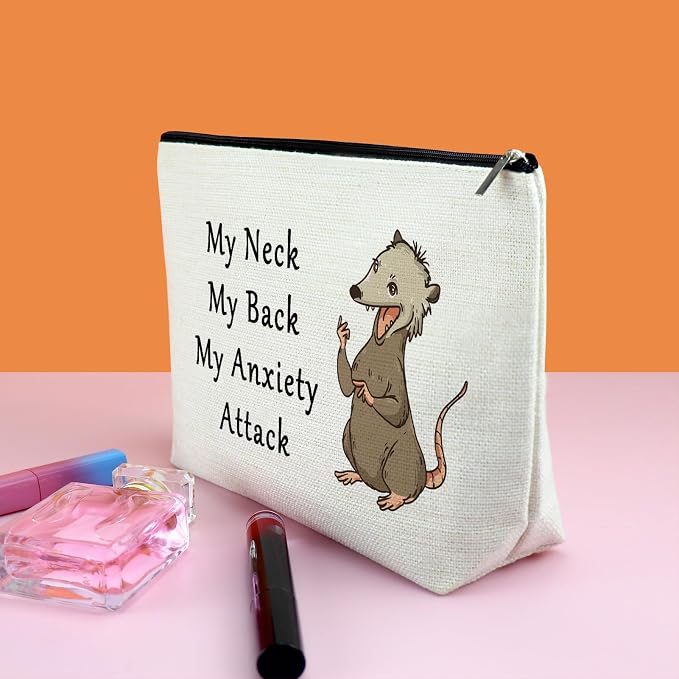 Opossum Gifts for Possums Lovers Makeup Bag New Opossum Gifts Possum Themed Gift for Animal Lover Owner Cosmetic Bag Inspirational Encouragement Christmas Birthday Present for Women Her Travel Pouch