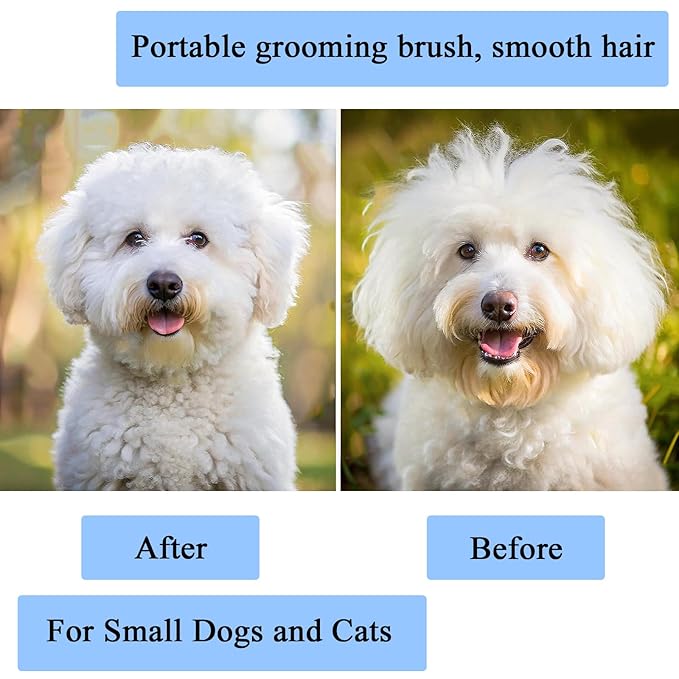 Dog Grooming Brush, Soft Puppy Massage Brush, Pet Hair Bathing Brush Comb, Hangable Grooming Tool for Poodles, Teddy, Yorkies, Maltese, Shih Tzu, Chihuahua (Blue)