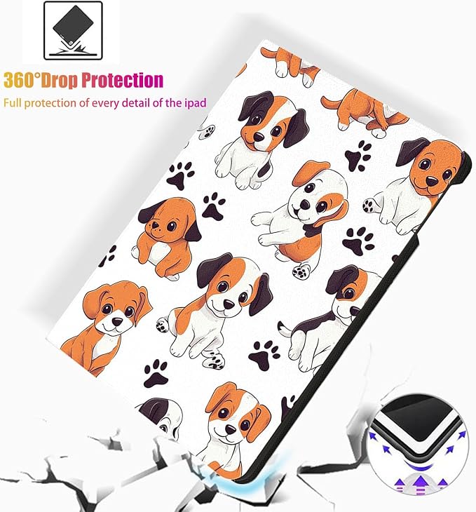 for Microsoft Surface Pro 11/10/9-13" 2024/2022 Tablet Case,Auto Wake/Sleep,Adjustable Stand Protective Cover - Cute Cartoon Dog