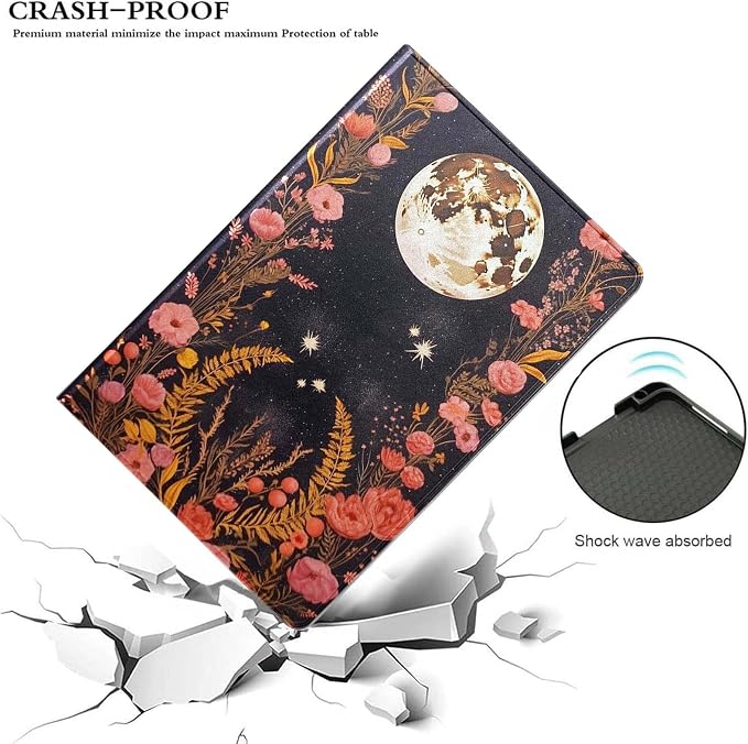 for Samsung Galaxy Tab A 10.1 Tablet Case 2016(SM-T580 T585 T587, Not for 2019 Model),Premium Leather Folio Stand Auto Wake/Sleep,Multiple Viewing Stand,Moonlit Garden