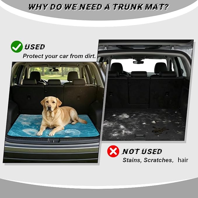 Shell Turtle Car Trunk Mats Non Slip Cargo Liner for Cars All Weather Trunk Floor Mat Universal Most SUV Truck Vehicle Dustproof Pets Car Seat Covers Protector Decor