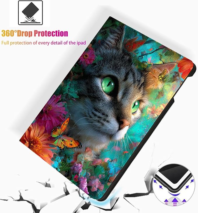 for Microsoft Surface Pro 8-13" 2021 Tablet Case,Auto Wake/Sleep,Adjustable Stand Protective Cover - Cute Cat