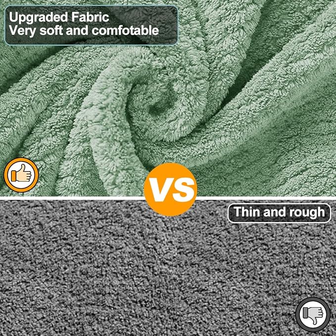 Medium to Large Size Dog Bathrobe, Quick Drying Super Absorbent, Warm Dog Towels, Adjustable Hoodies and Belts for Dog Bath Products (Green Jacquard, 5XL-Fit for 75 to 95 pounds)