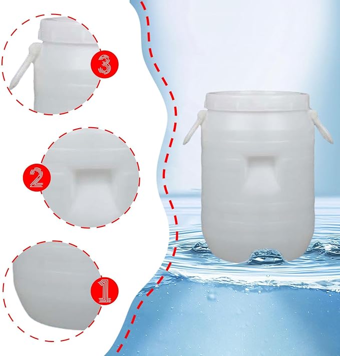Pp Bucket with Lid Food Storage Container for Pantry Supplies Storage Bin for Pet Food Kitchen Indoor Outdoor, 10 L Round