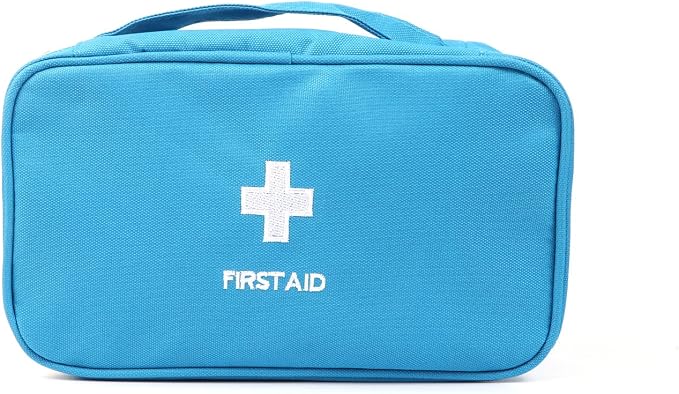 First Aid Bag First Aid Kit Empty Medical Storage Bag Red Trauma Bag for Emergency First Aid Kits Car Workshop Cycling Outdoors (Blue Handle)